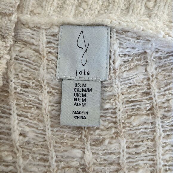 Joie Longline Nordic Cream & Tan Wool Blend Duster Cardigan Sweater Medium - Picture 8 of 10